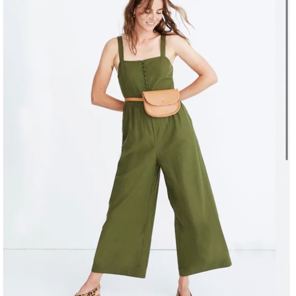 Madewell Button Down Jumpsuit Market Green 4